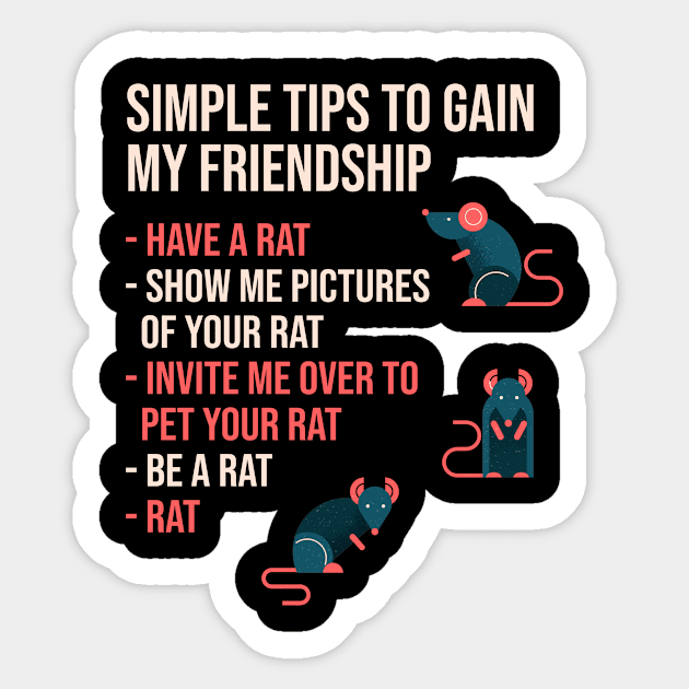 Funny Rat Lover Sticker by funkyteesfunny